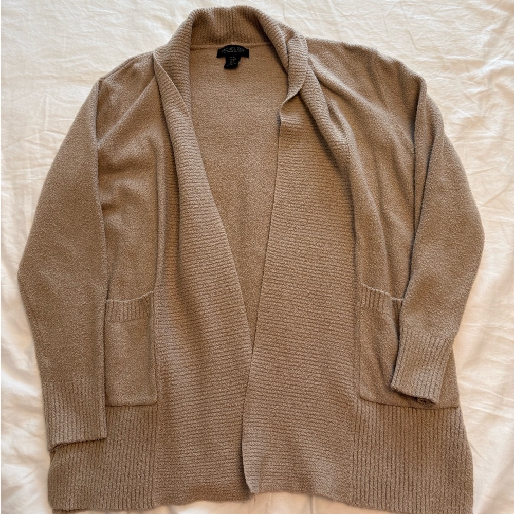 Rachel Zoe Tan Textured Cardigan
